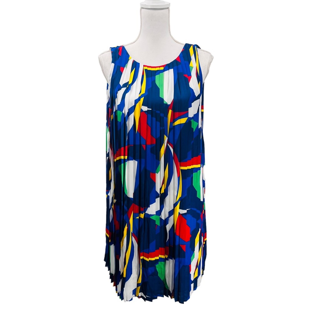 Ralph Lauren Sailboat Pleated Satin Dress